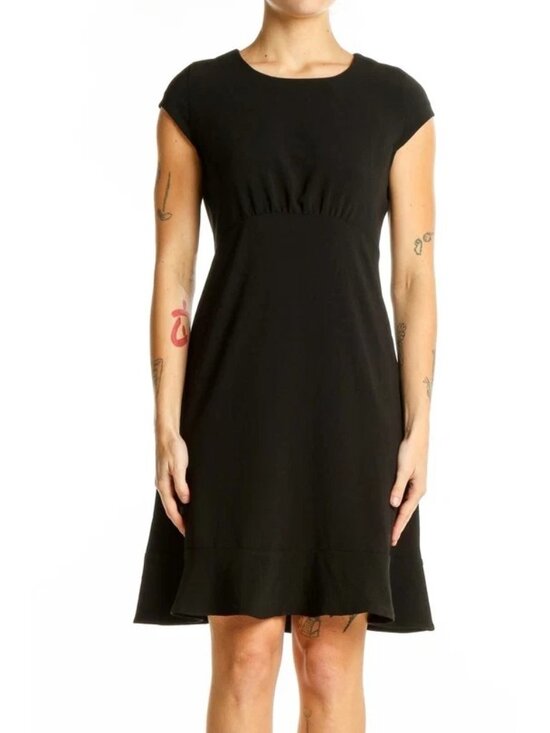 Banana Republic Dresses & Skirts - Banana Republic Dress Size 4 Black Fit Flare Cap Sleeve Empire Waist Was $89.99